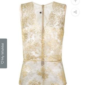 Luxury Hand-Made Gold Lace Bodysuit